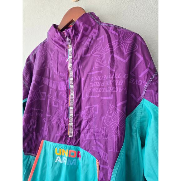 Under Armour Pride Windbreaker Men's M Colorblock Streetwear Statement Jacket - Picture 3 of 9